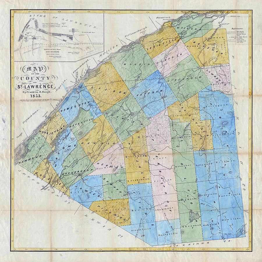 1853 Map of Saint Lawrence County New York