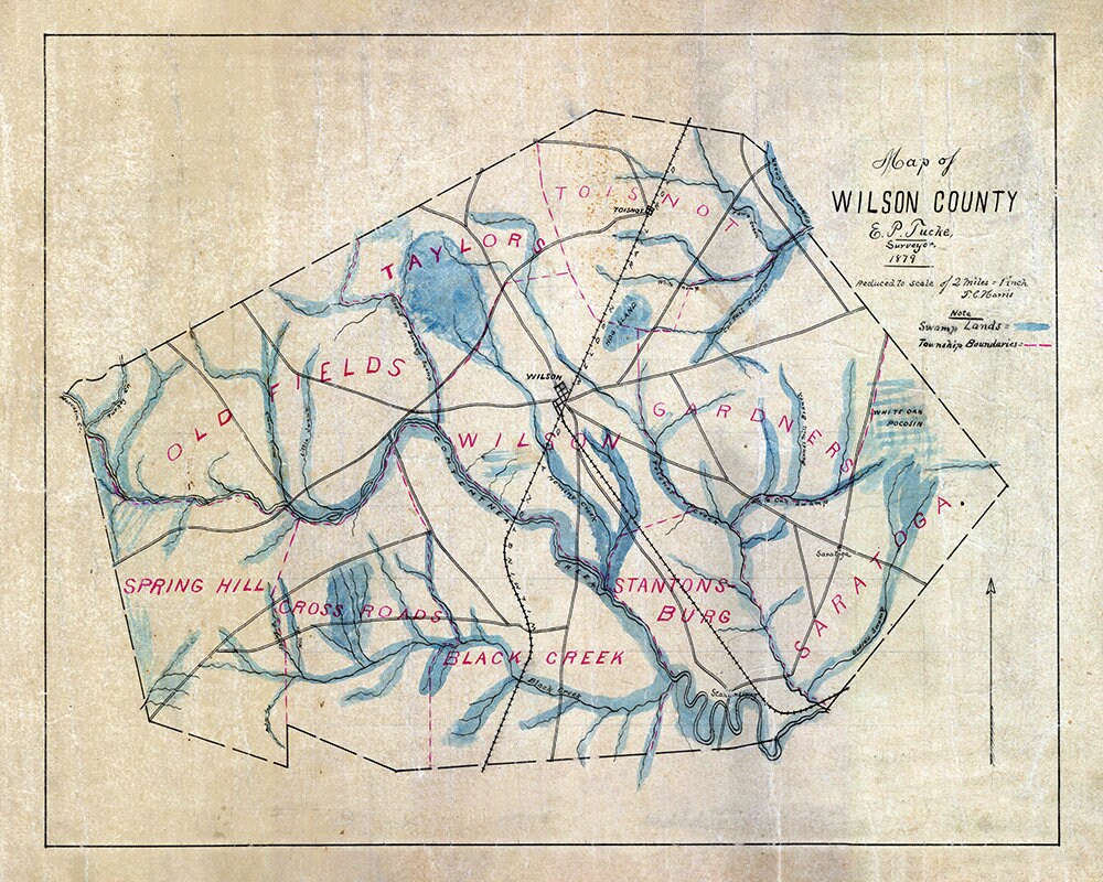 1879 Map of Wilson County North Carolina