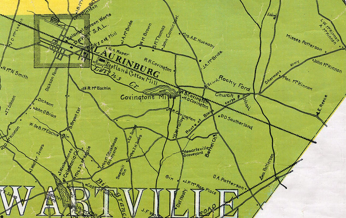 1908 Map of Scotland County North Carolina