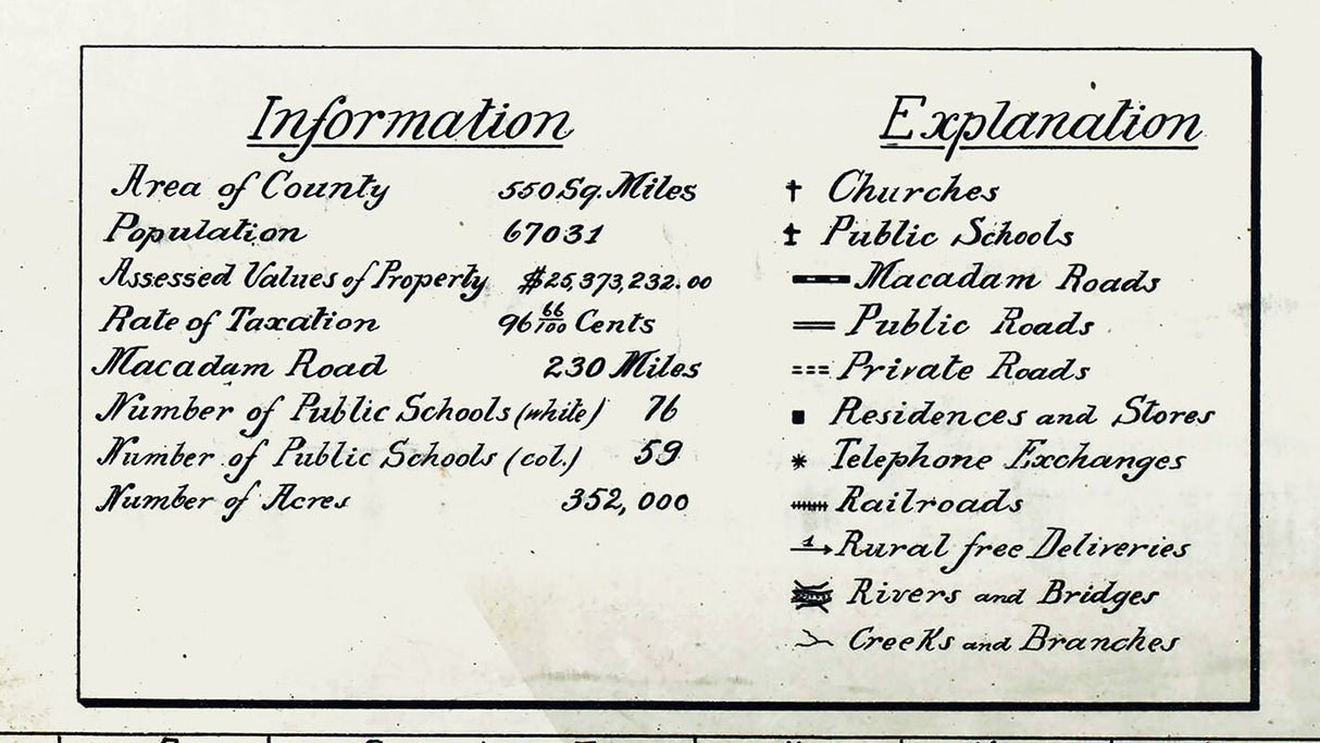 1911 Map of Mechlenburg County North Carolina