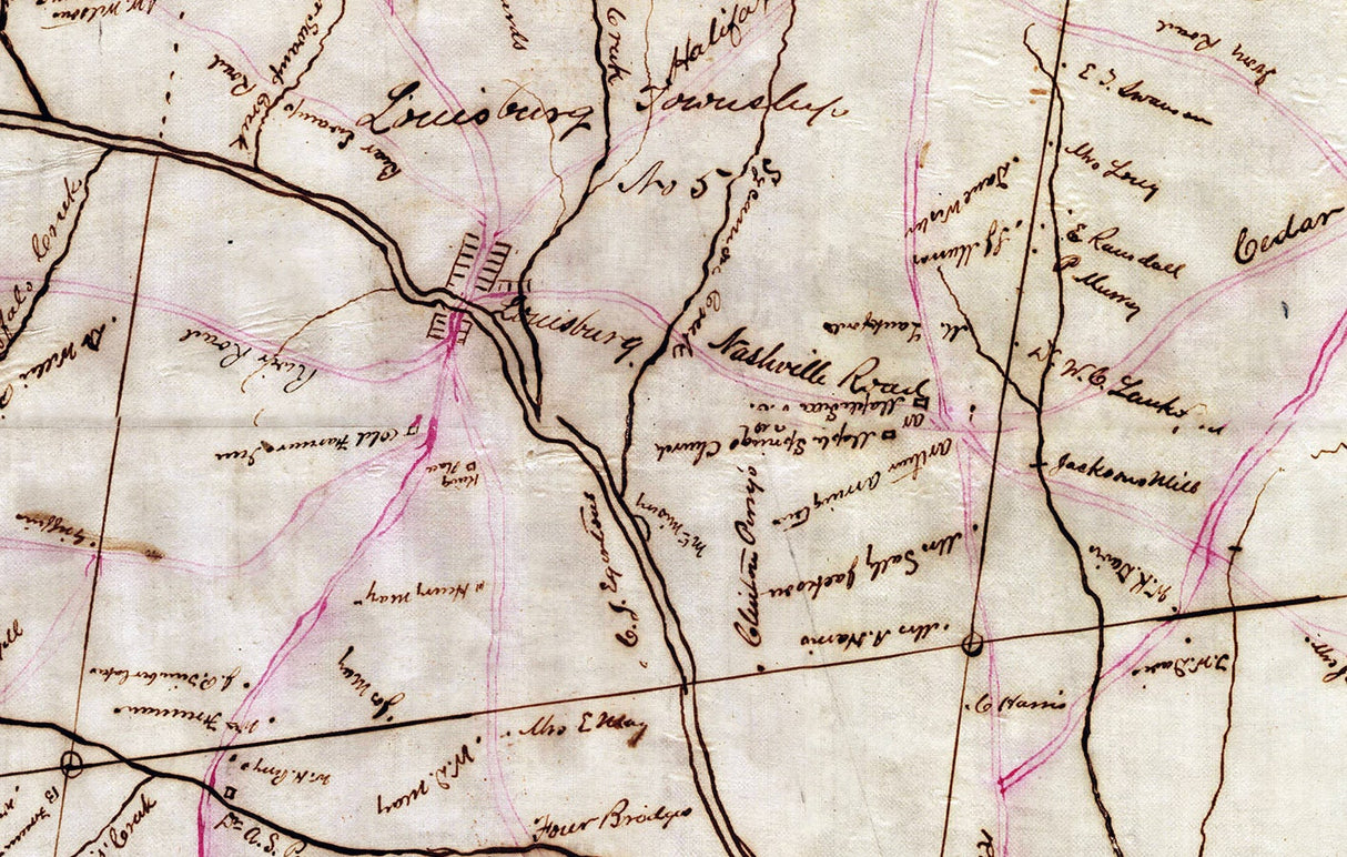 1869 Map of Franklin County North Carolina