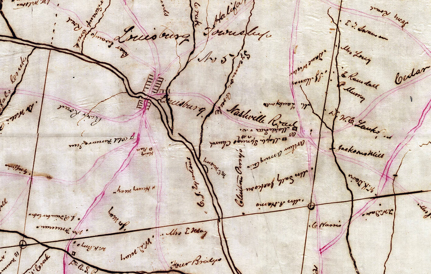 1869 Map of Franklin County North Carolina