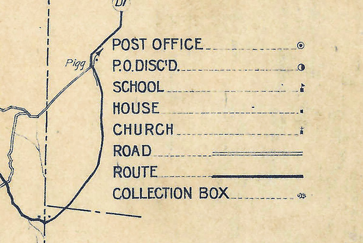1920s Map of Giles County Tennessee