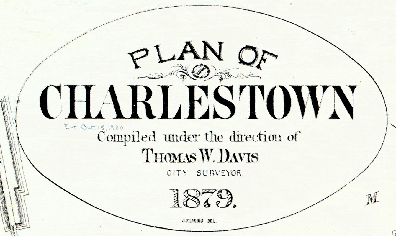 1879 Map of Charlestown Boston Massachusetts