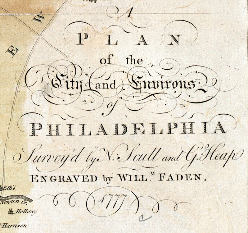 1777 Map Plan of the city and environs of Philadelphia Pennsylvania