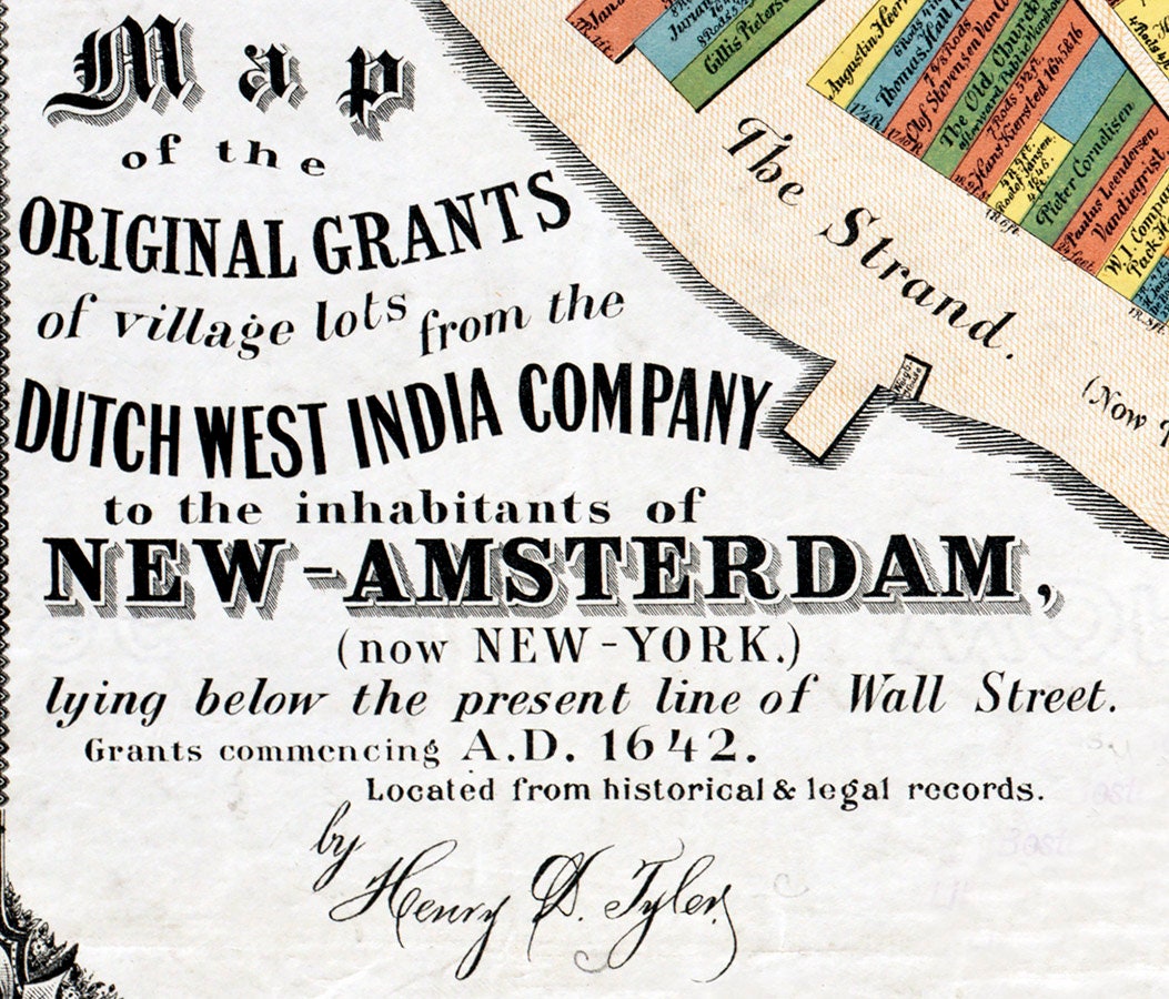 1642 Map Layout of New-Amsterdam New York City