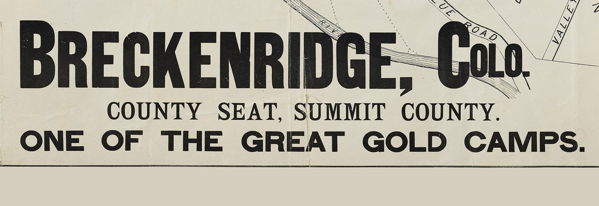 1905 Map of Beckenridge Summit County Colorado