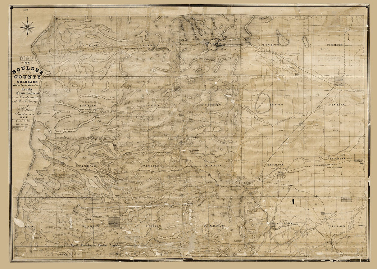 1888 Map of Boulder County Colorado