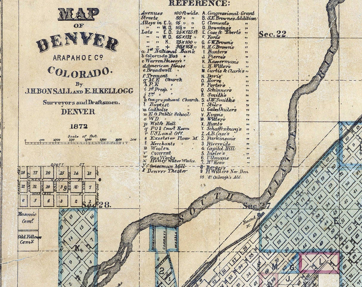 1872 Map of Colorado Towns