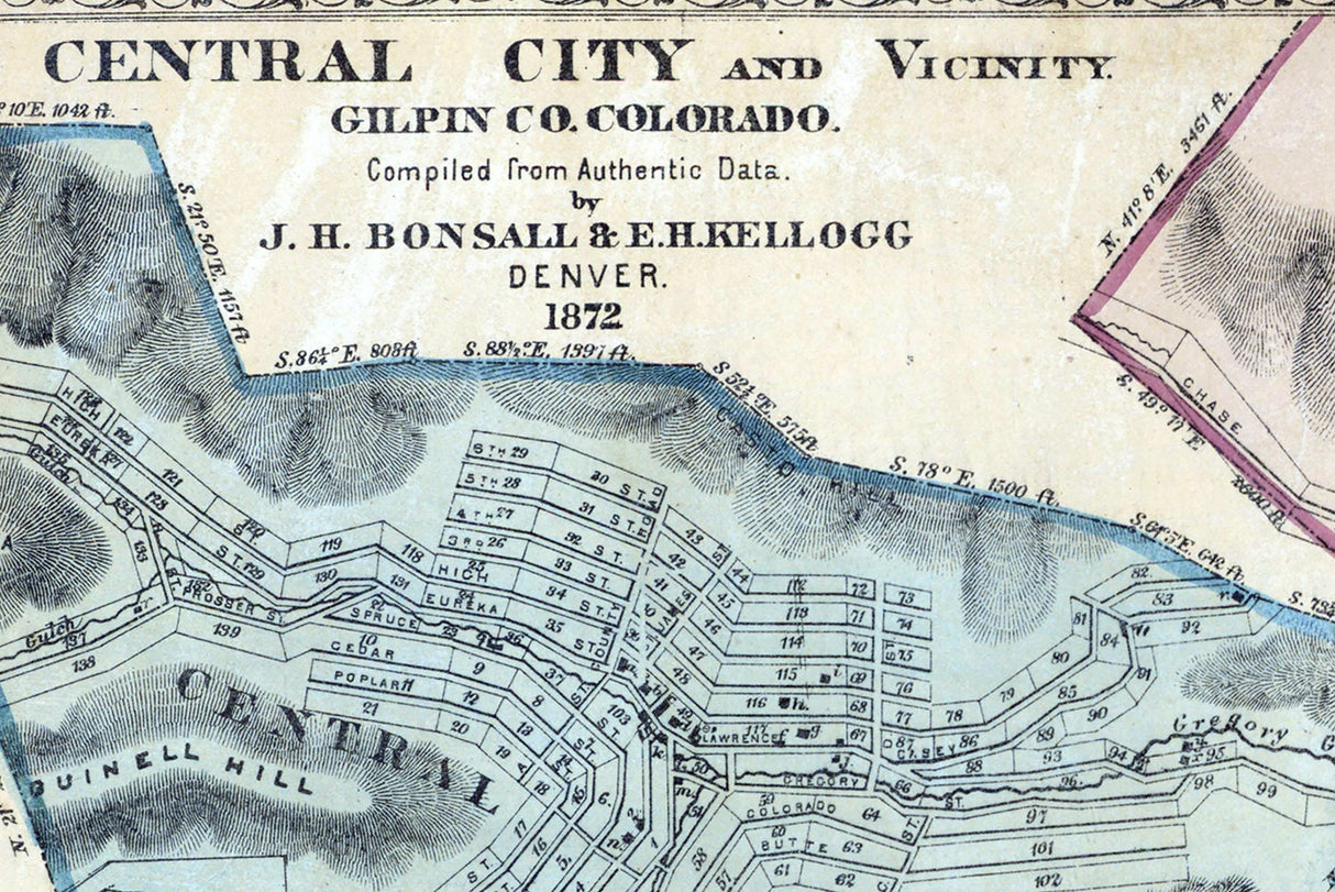 1872 Map of Colorado Towns