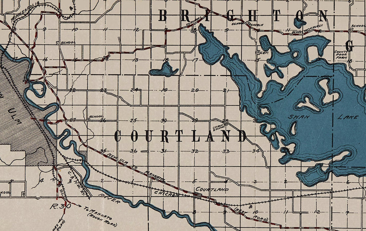 1913 Map of Nicollet County Minnesota