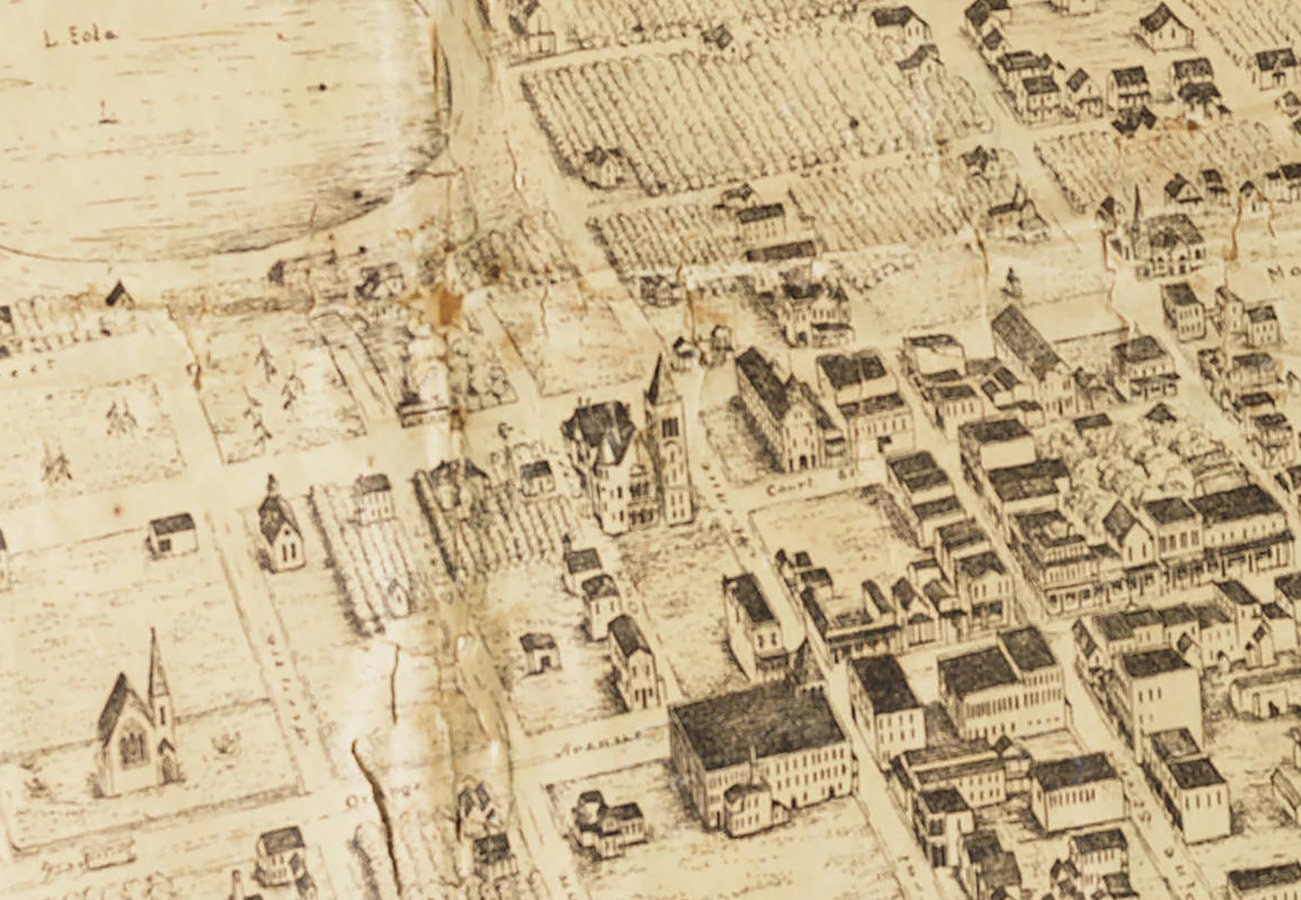 1890 Panoramic Map of Orlando Florida