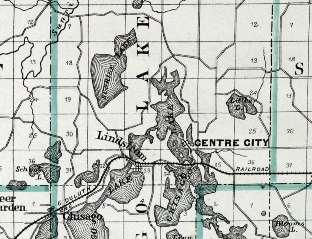 1888 Map of Chisago County Minnesota