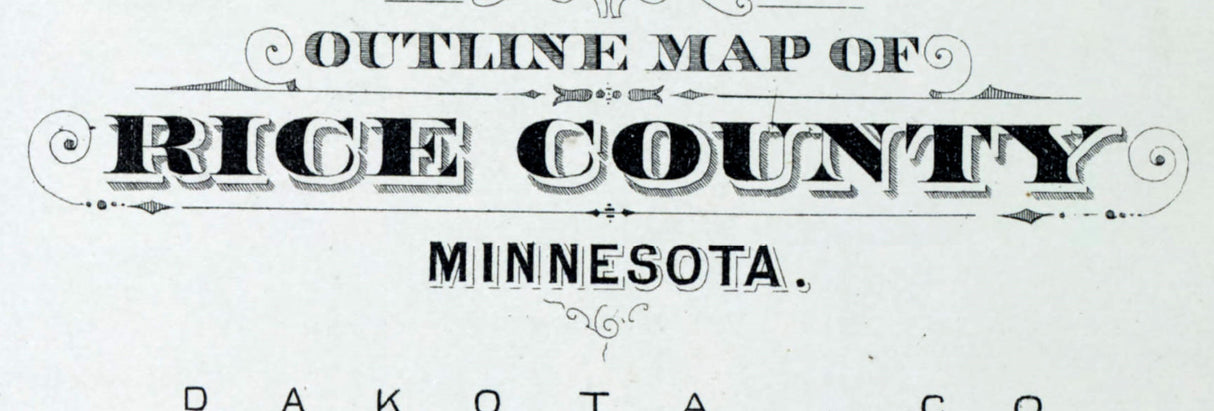 1900 Map of Rice County Minnesota