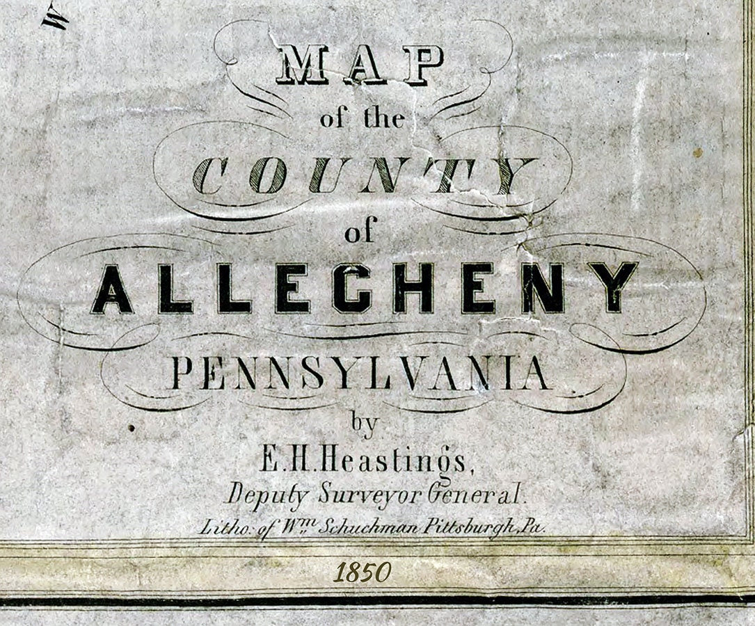 1850 Map of Allegheny County Pennsylvania
