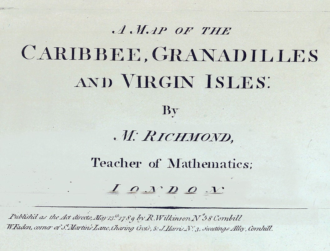 1789 Map of the Carribbean Sea and Islands