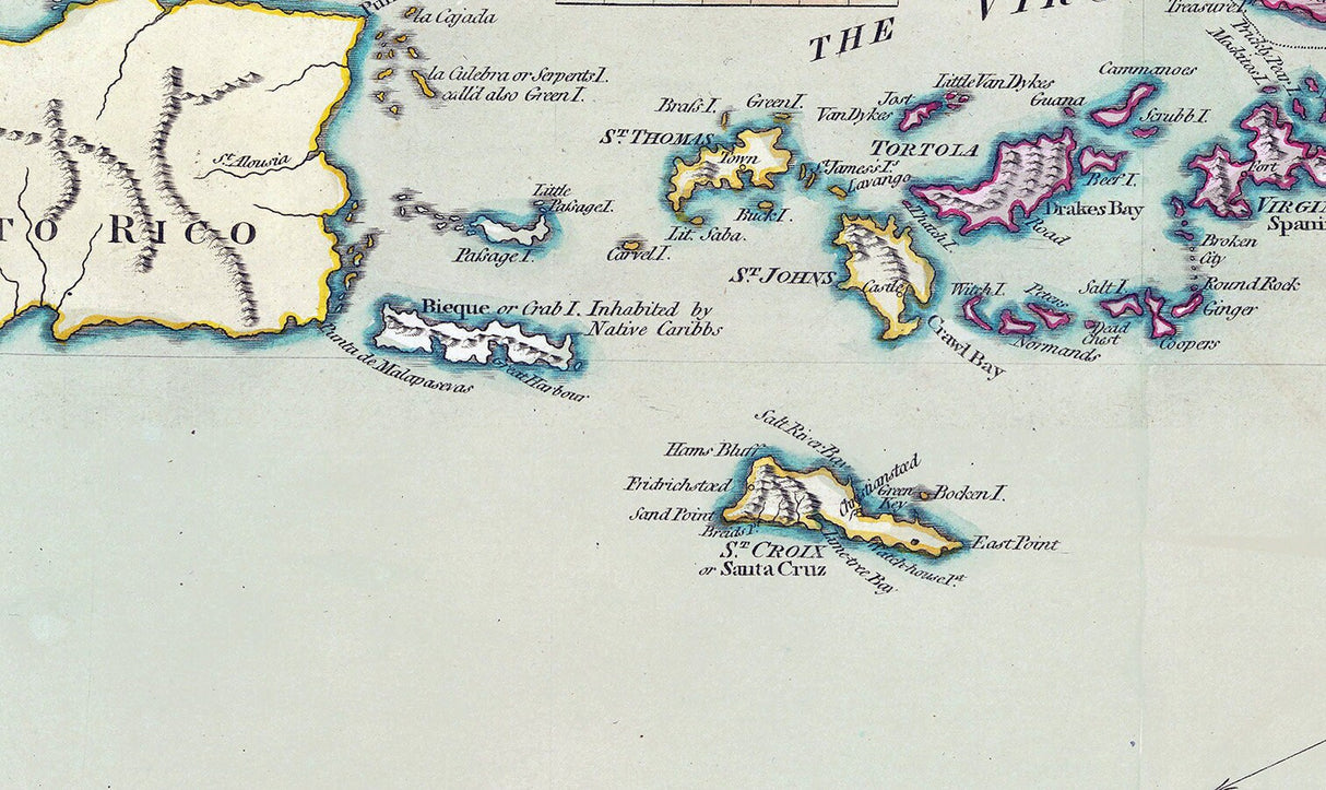 1789 Map of the Carribbean Sea and Islands