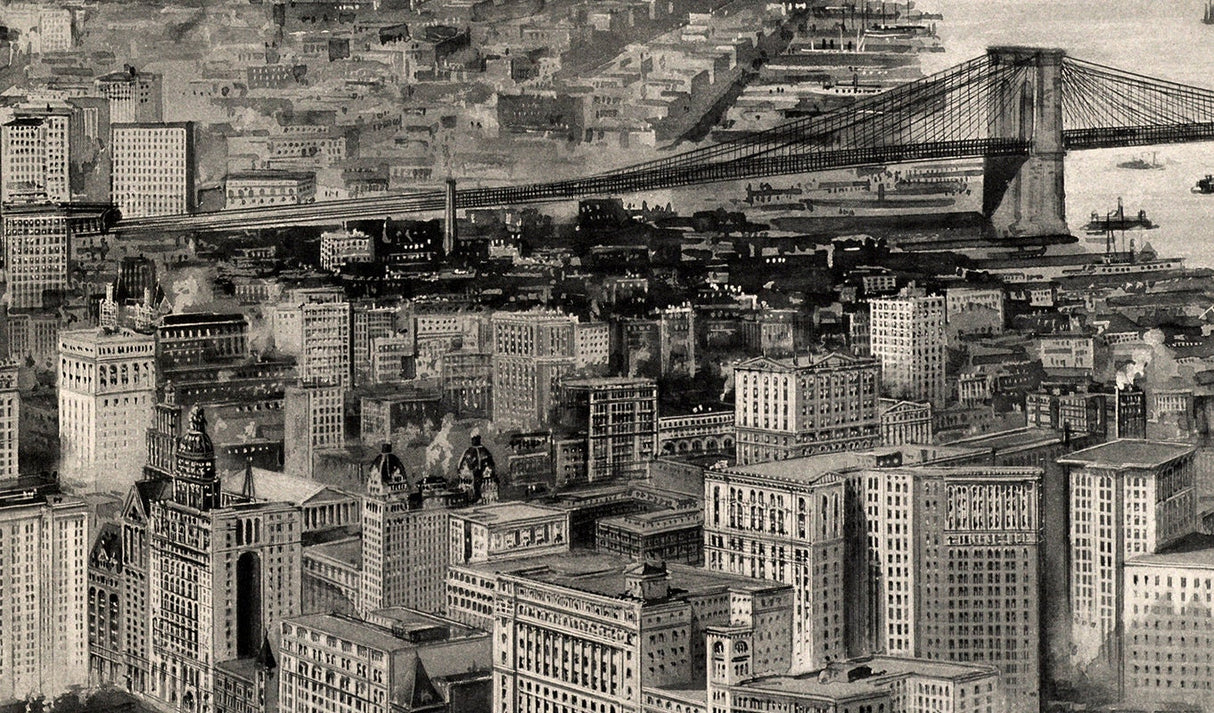 1903 Panoramic Map of New York City