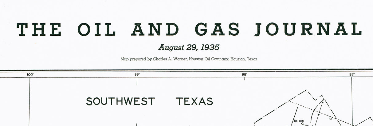 1935 Map of Oil and Gas Fields of Southwest Texas