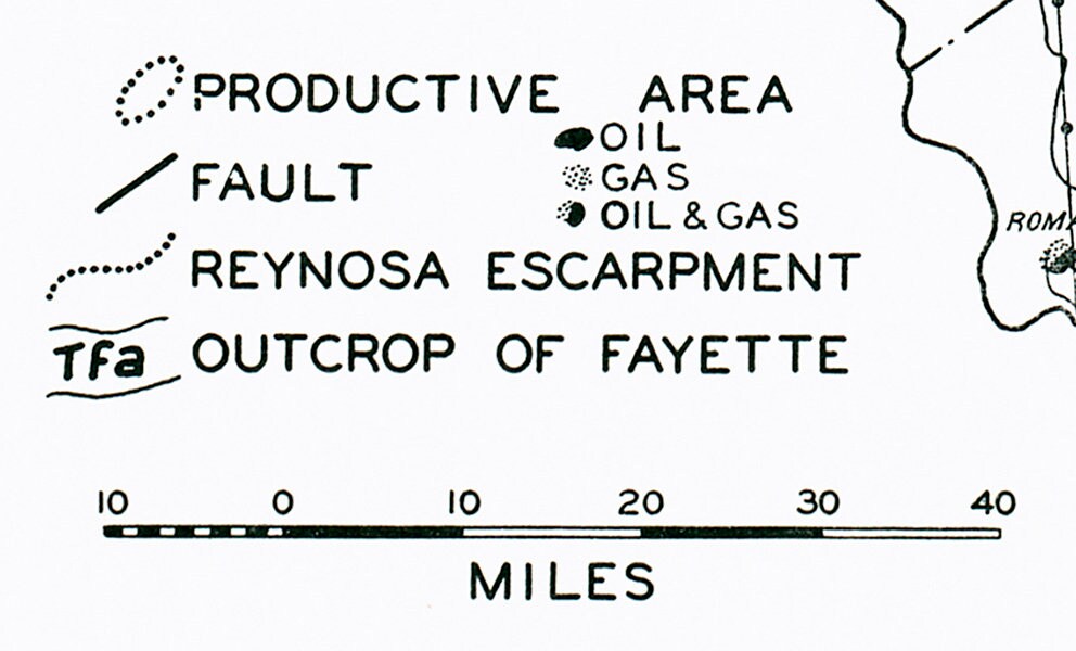 1935 Map of Oil and Gas Fields of Southwest Texas