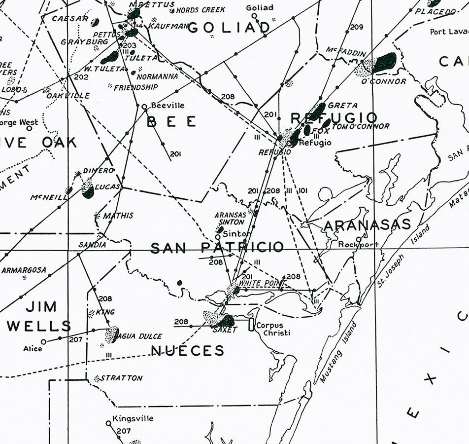 1935 Map of Oil and Gas Fields of Southwest Texas