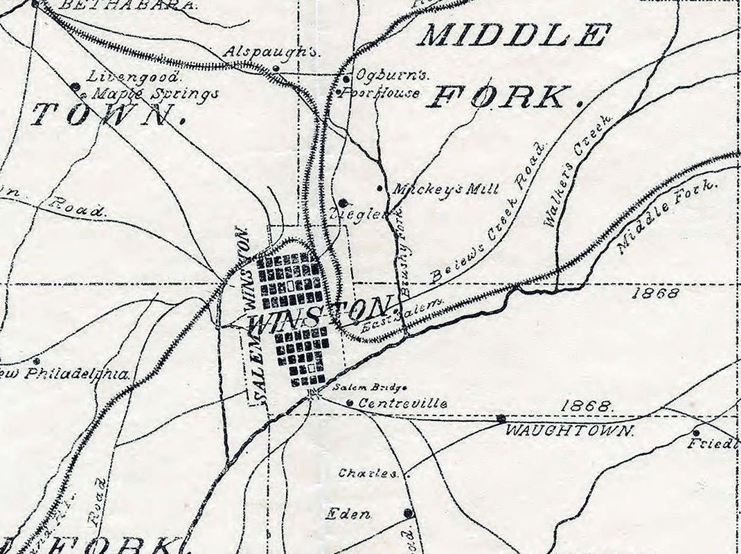 1898 Map of Forsyth County North Carolina