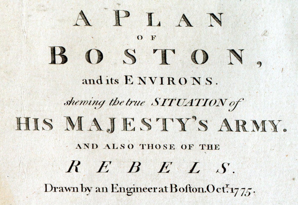 1776 Map of Boston Massachusetts