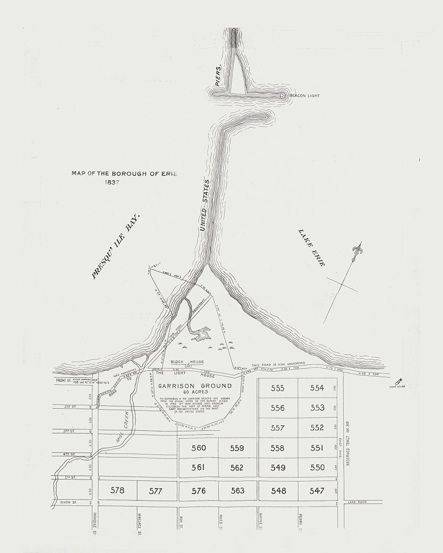 1837 Map of Erie Pennsylvania