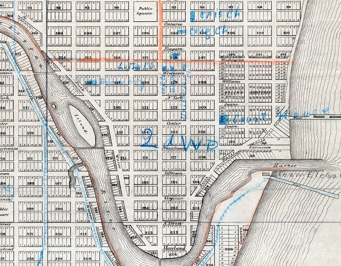 1856 Map of The City of Sheboygan Wisconsin