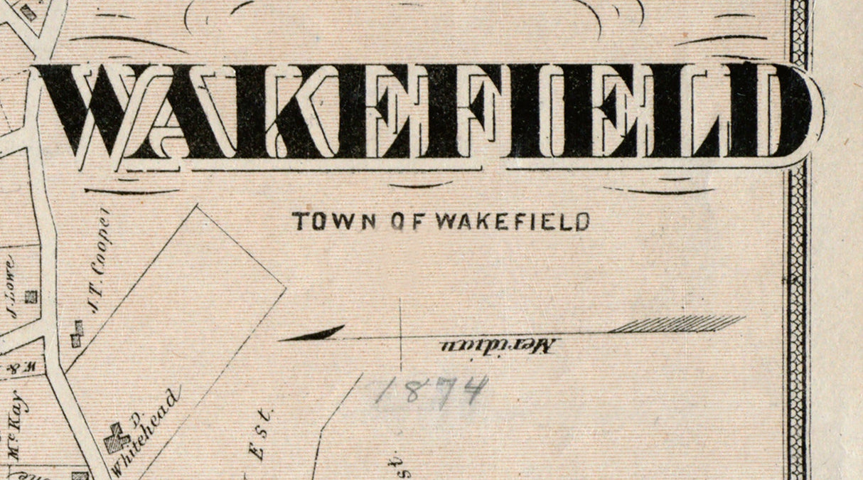 1874 Map of Wakefield Middlesex County Massachusetts