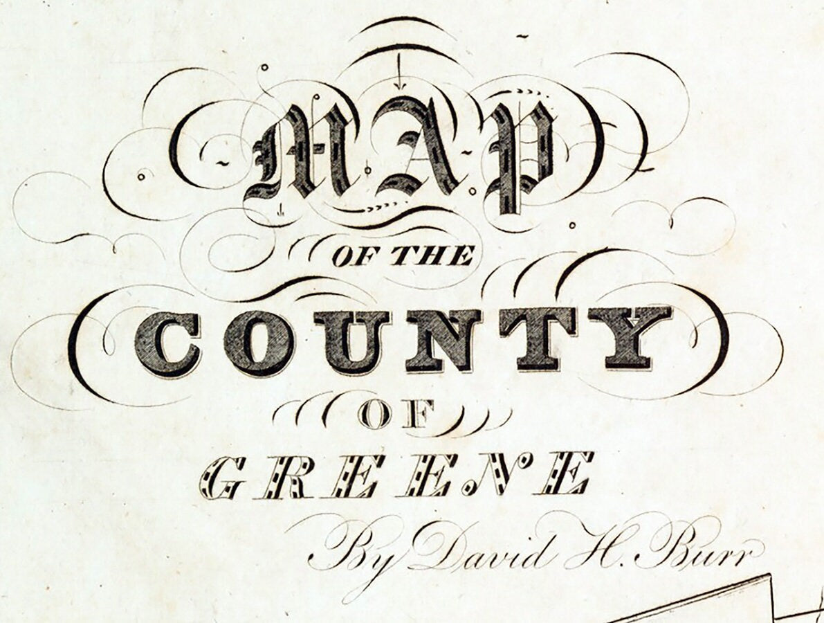 1829 Farm Line Map of Greene County New York
