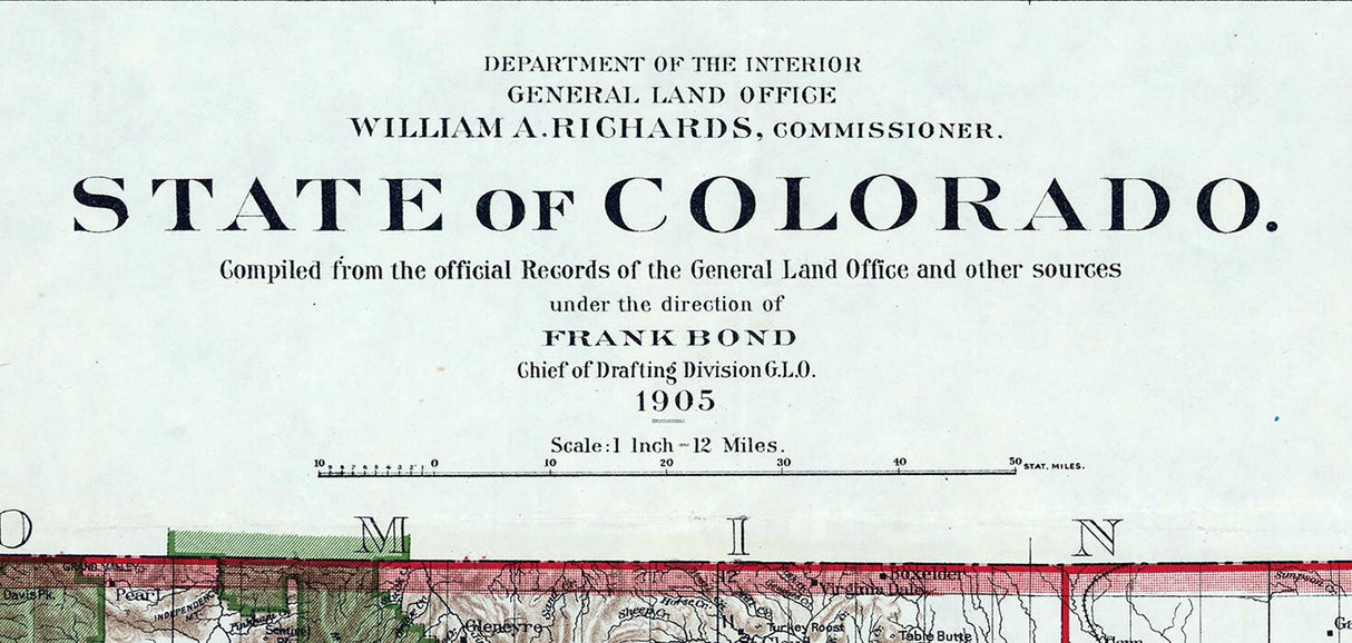 1905 Map of the State of Colorado