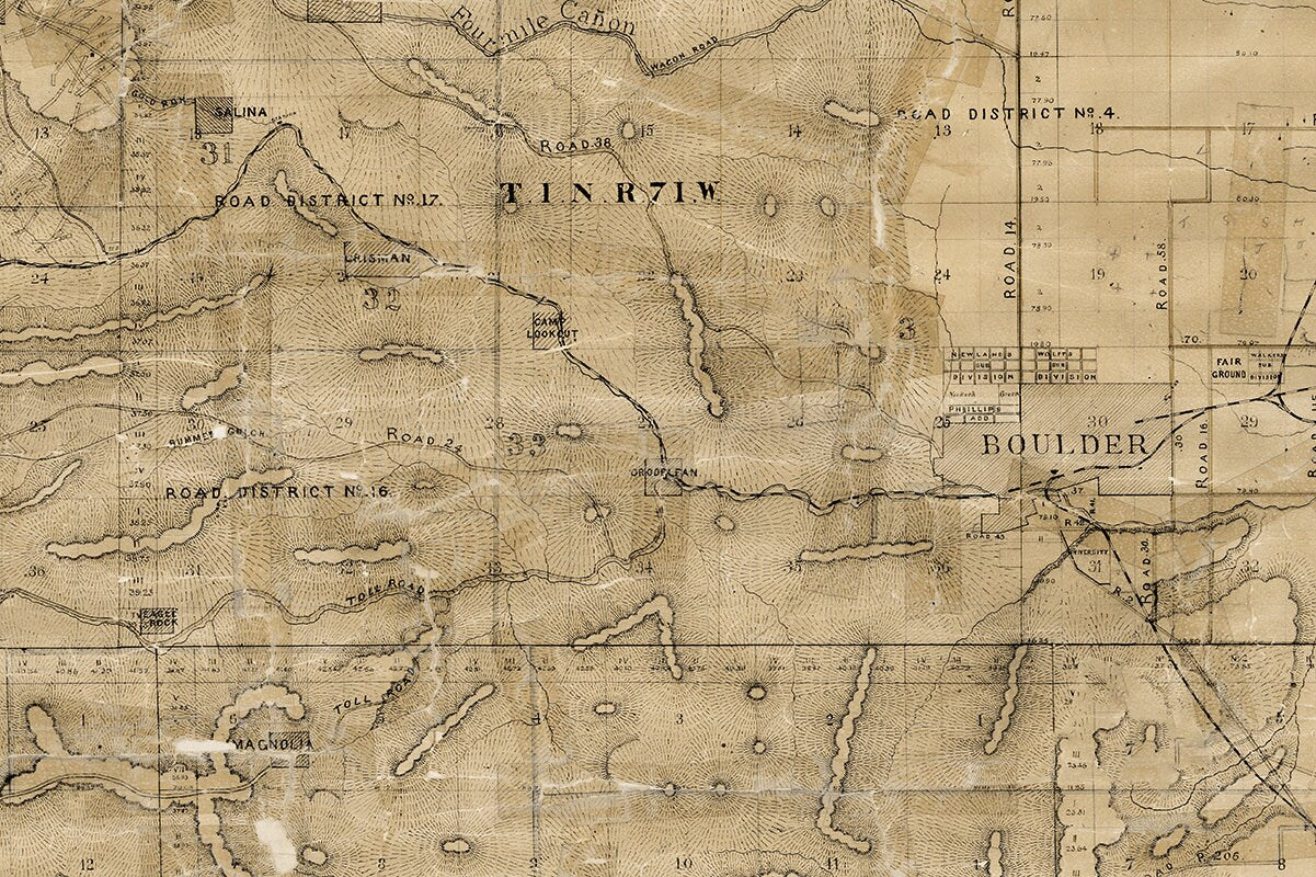 1888 Map of Boulder County Colorado