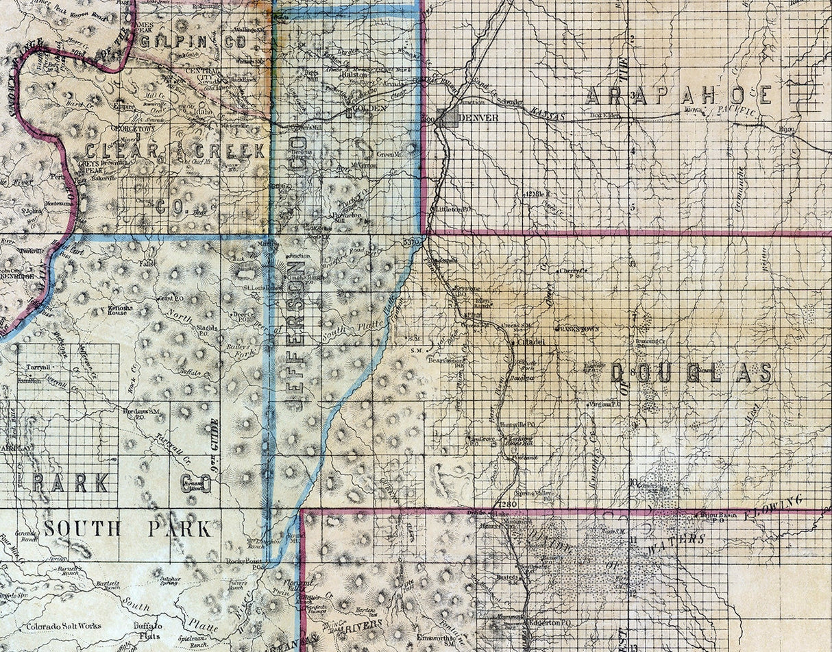 1872 Map of Colorado Towns