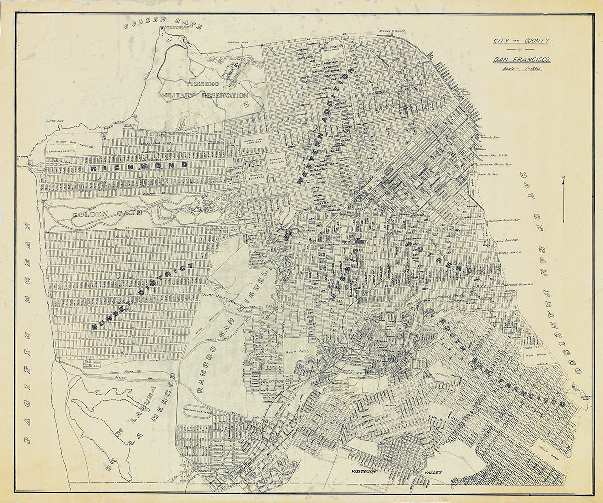 1906 Map of San Francisco California