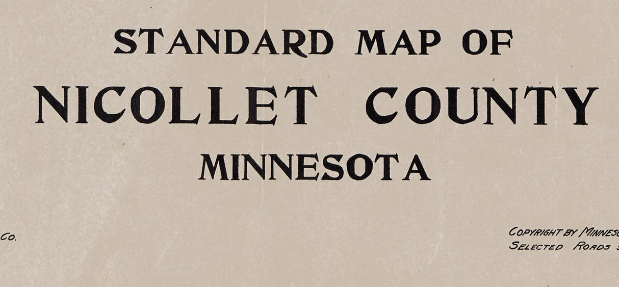 1913 Map of Nicollet County Minnesota