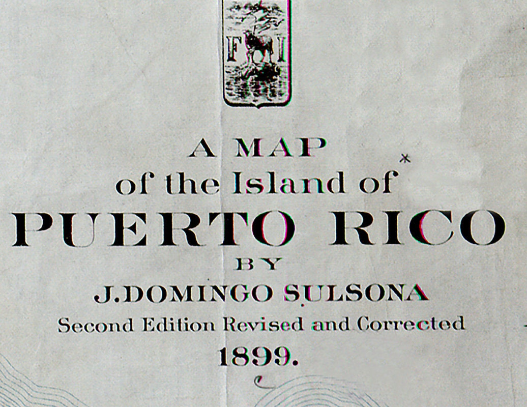 1899 Map of The Island of Puerto Rico