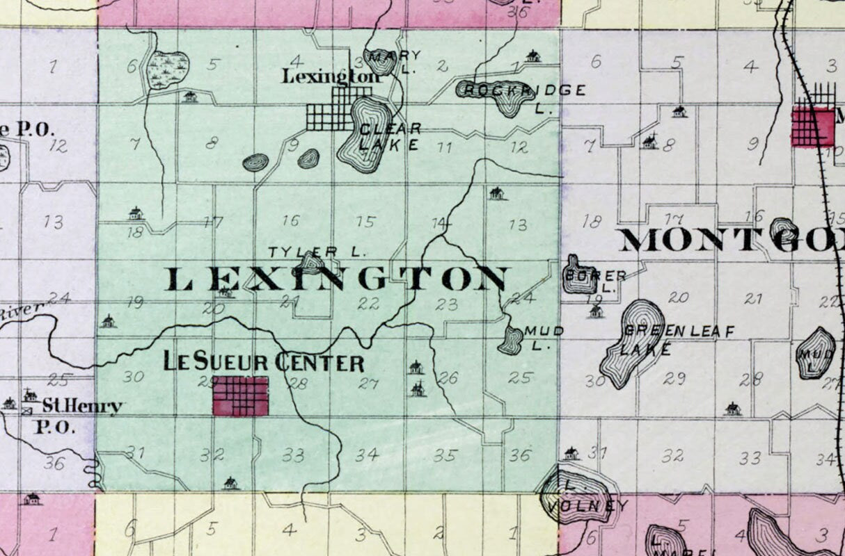 1898 Map of Le Sueur County Minnesota
