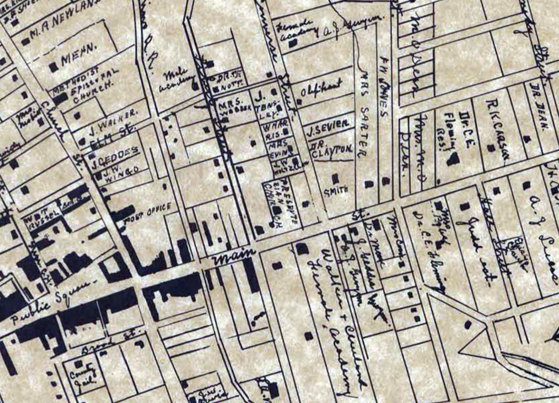1882 Map of the City of Spartanburg South Carolina