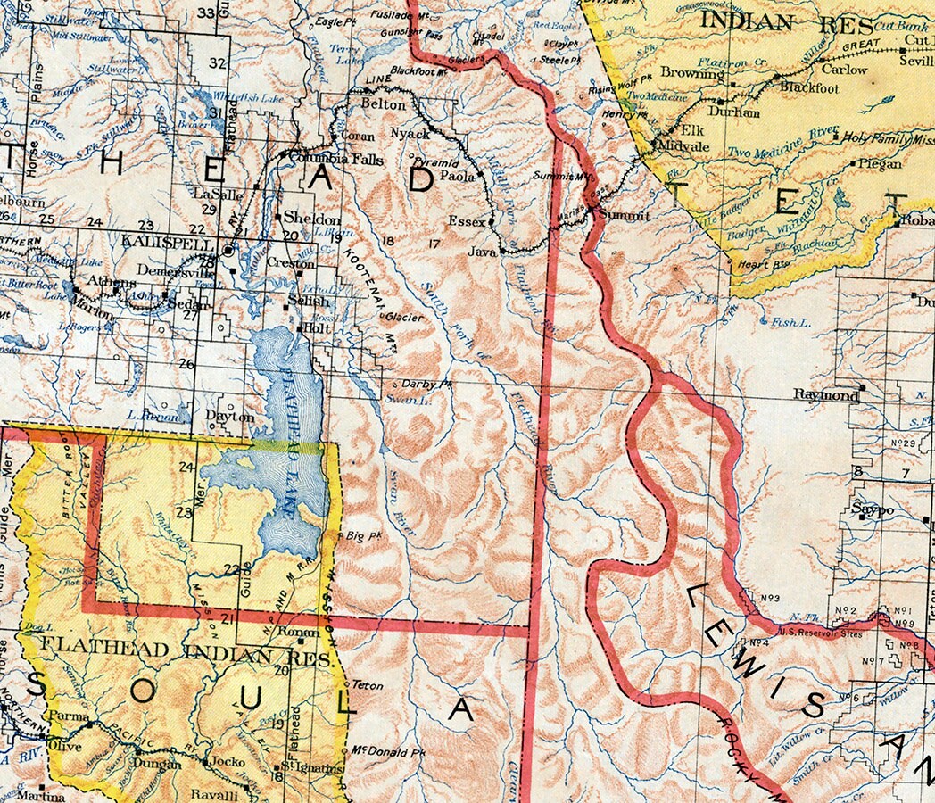 1897 Map of The State of Montana