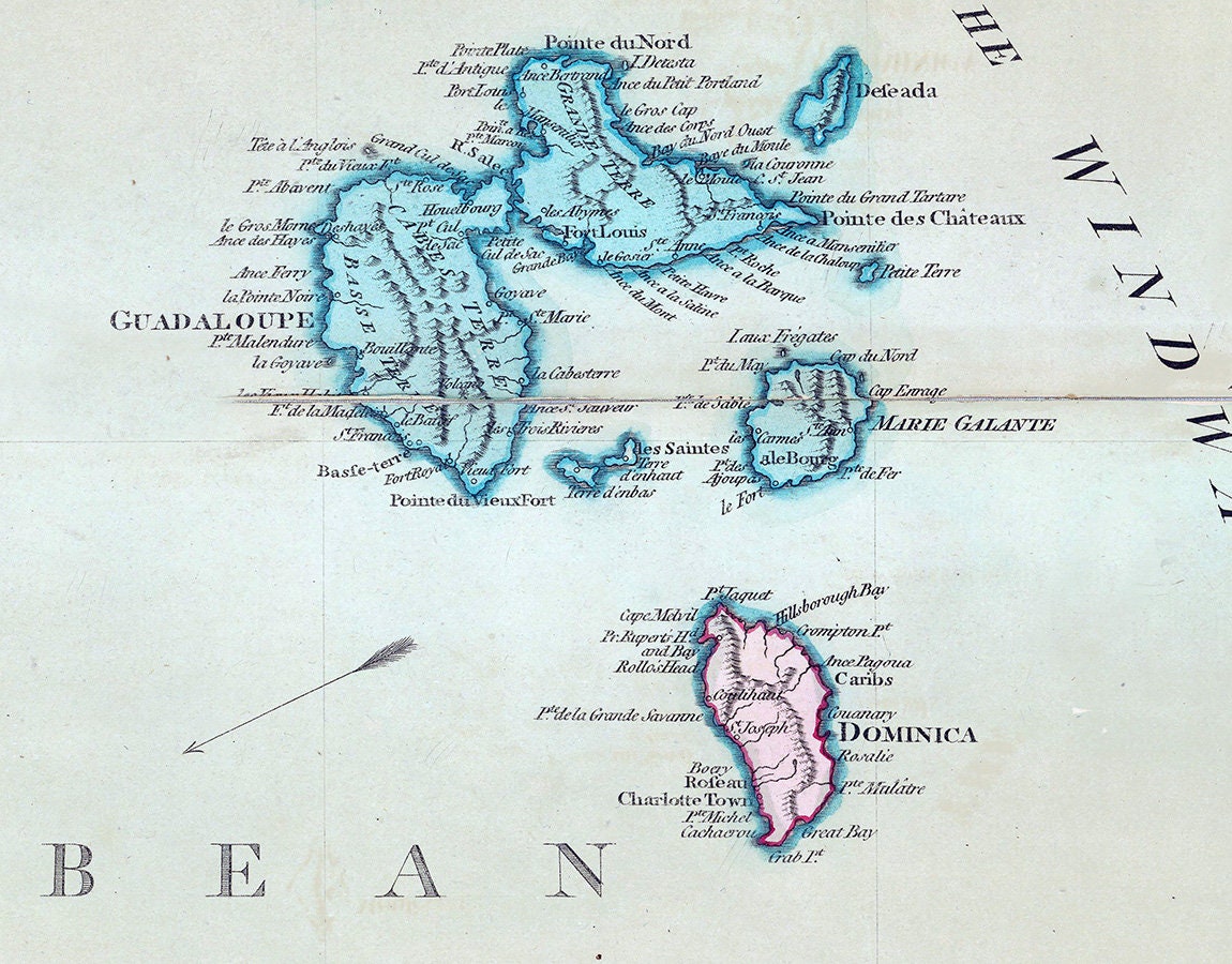 1789 Map of the Carribbean Sea and Islands
