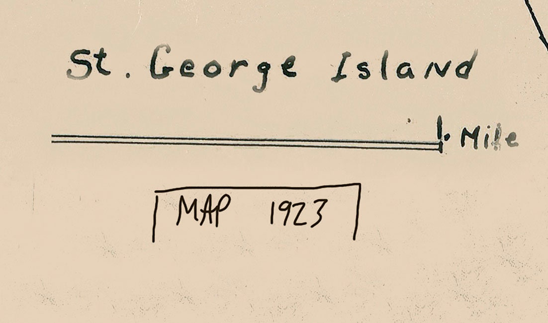 1923 Map of Saint George Island Maryland Piney Point