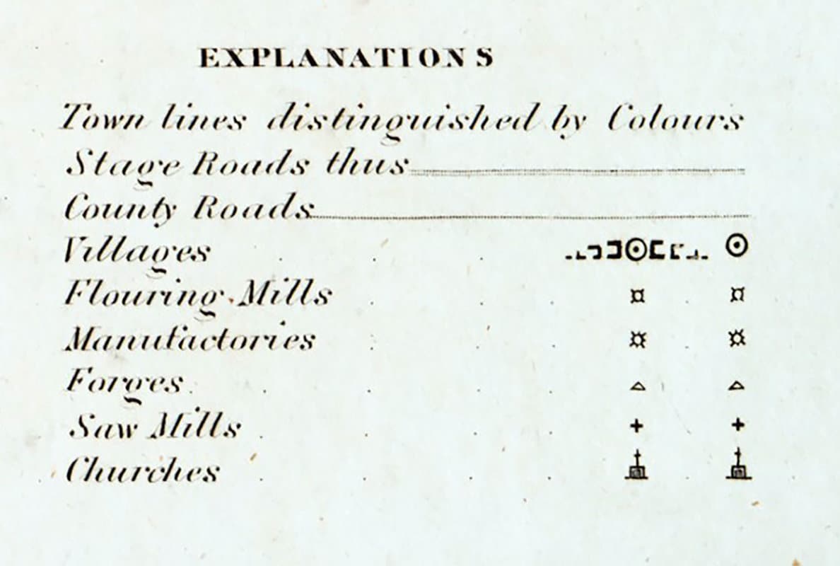 1829 Farm Line Map of Greene County New York
