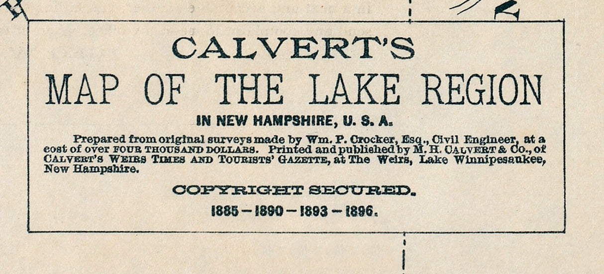 1896 Map of Lake Winnipesaukee New Hampshire