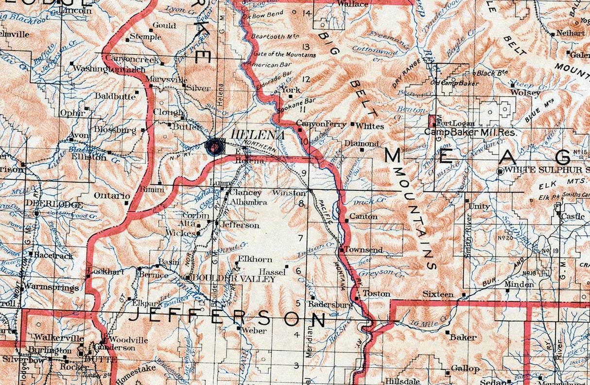 1897 Map of The State of Montana