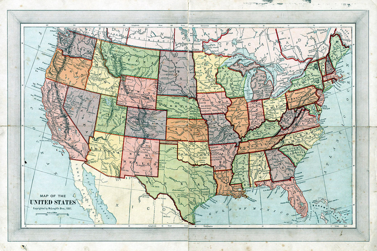 1887 Map of The United States