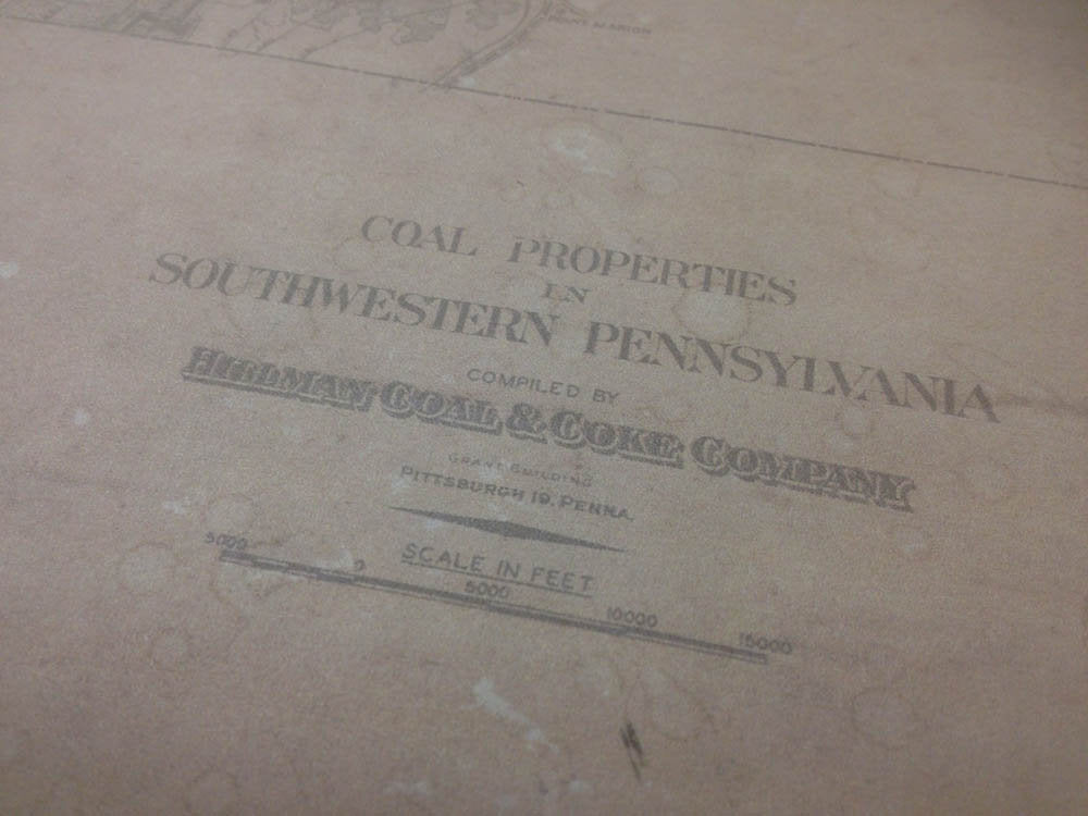 Map Hillman Coal & Coke Co Coal Properties in Southwestern PA Greene Co
