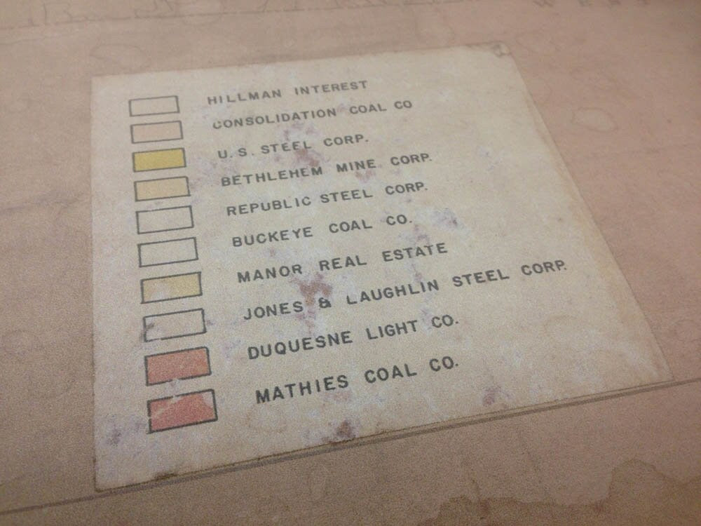Map Hillman Coal & Coke Co Coal Properties in Southwestern PA Greene Co