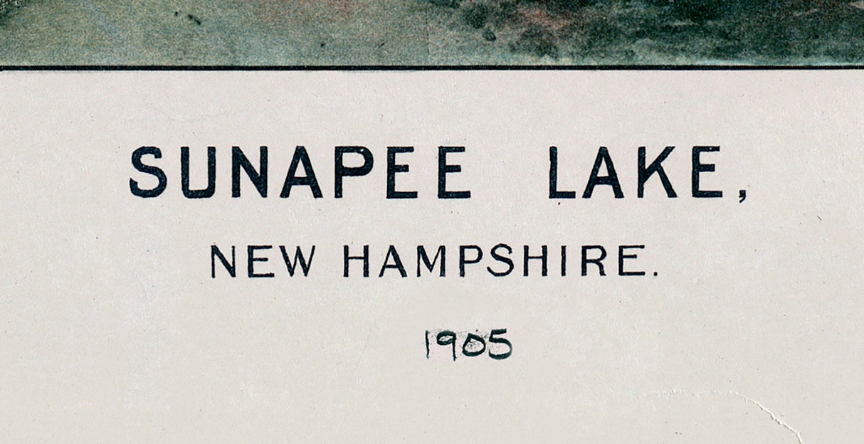 1905 Panoramic Map of Lake Sunapee New Hampshire