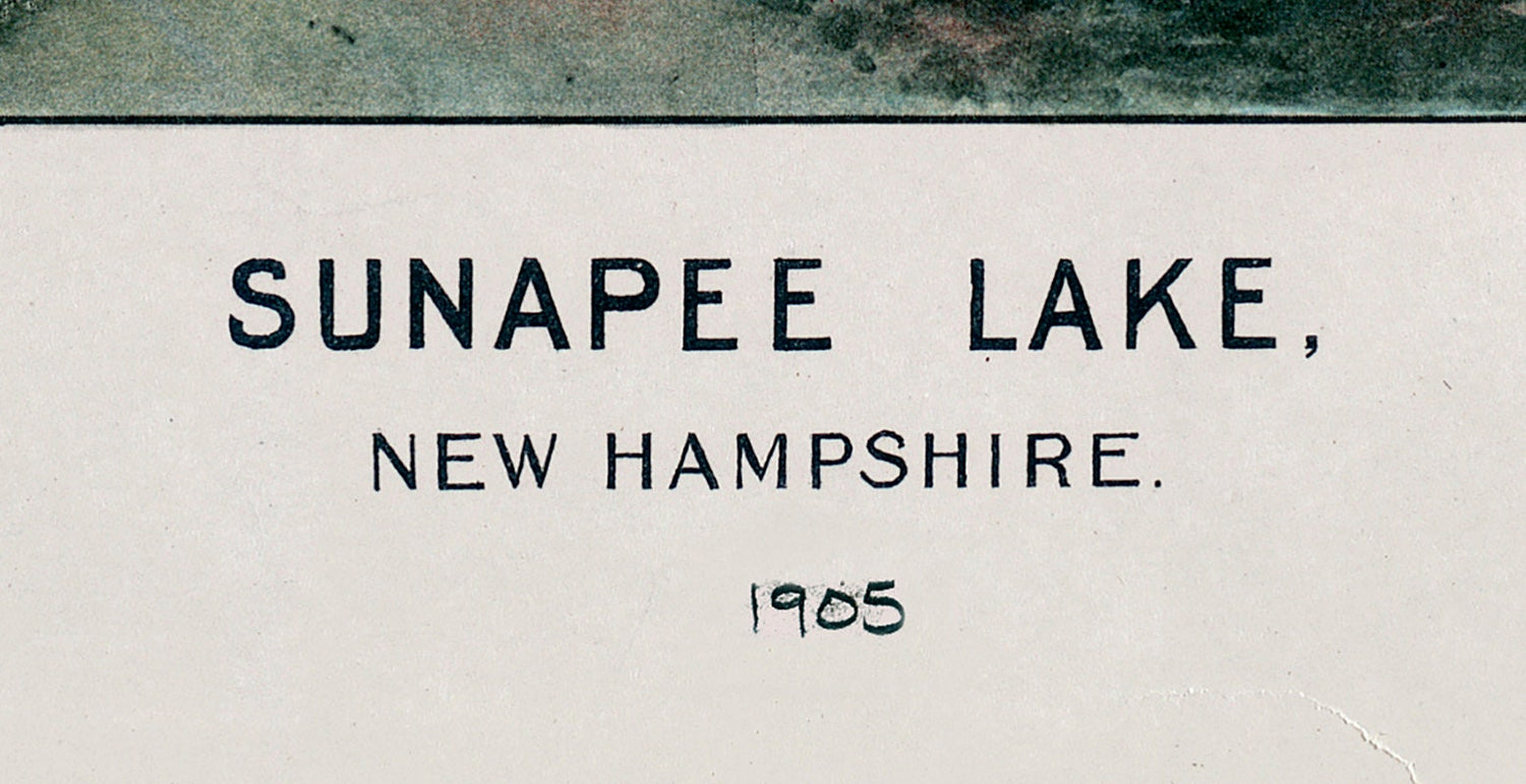 1905 Panoramic Map of Lake Sunapee New Hampshire